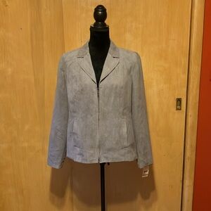 Studio Works 12 P Zip Front Faux Suede Jacket/ Blazer